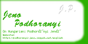 jeno podhoranyi business card